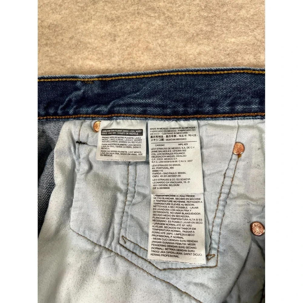 Levi's 501 Authentic Jeans Mens 40x30 Blue‎ Denim Cotton Straight Leg Button Fly